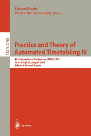 Kniha Practice and Theory of Automated Timetabling IV Edmund Burke