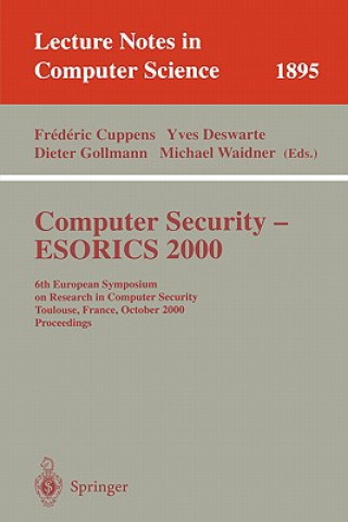 Könyv Computer Security - ESORICS 2000 Frederic Cuppens