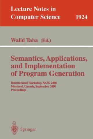 Livro Semantics, Applications, and Implementation of Program Generation Walid Taha