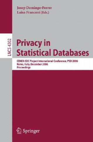 Książka Privacy in Statistical Databases Josep Domingo-Ferrer