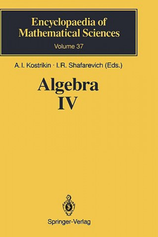 Buch Algebra IV Aleksei I. Kostrikin