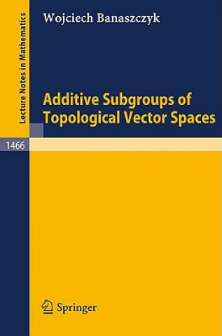Kniha Additive Subgroups of Topological Vector Spaces Wojciech Banaszczyk