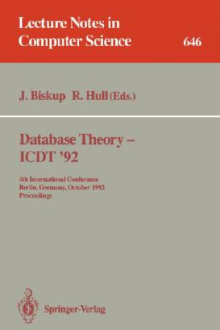 Kniha Database Theory - ICDT '92 Joachim Biskup