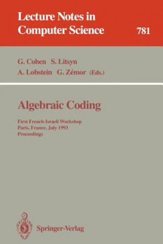 Könyv Algebraic Coding Gerard Cohen