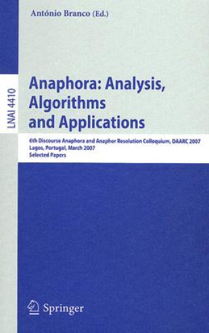 Boek Anaphora: Analysis, Algorithms and Applications António Branco