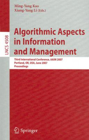 Könyv Algorithmic Aspects in Information and Management ao Ming-Yang