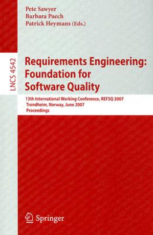 Kniha Requirements Engineering: Foundation for Software Quality Pete Sawyer