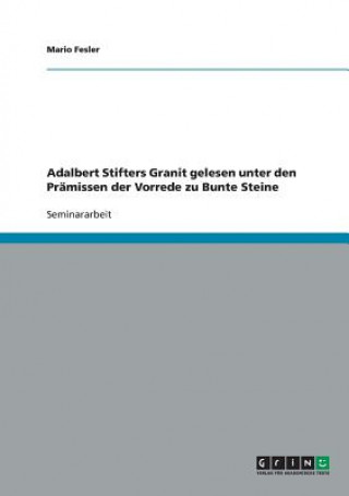 Książka Adalbert Stifters Granit gelesen unter den Pramissen der Vorrede zu Bunte Steine Mario Fesler