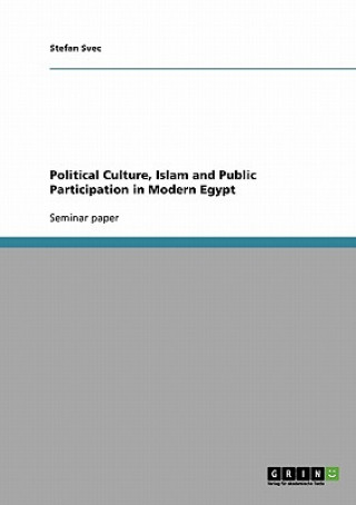 Książka Political Culture, Islam and Public Participation in Modern Egypt Stefan Svec