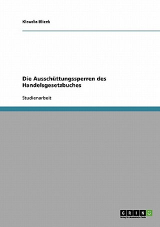 Knjiga Ausschuttungssperren des Handelsgesetzbuches Klaudia Blizek