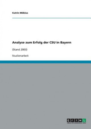 Carte Analyse zum Erfolg der CSU in Bayern Katrin Möbius