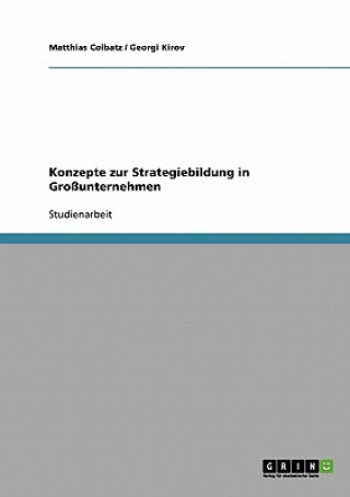 Kniha Konzepte zur Strategiebildung in Großunternehmen Matthias Colbatz