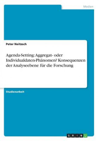 Kniha Agenda-Setting Peter Neitzsch