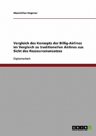 Buch Vergleich des Konzepts der Billig-Airlines im Vergleich zu traditionellen Airlines aus Sicht des Ressourcenansatzes Maximilian Hegener