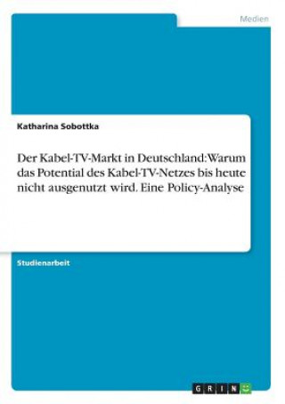 Kniha Der Kabel-TV-Markt in Deutschland: Warum das Potential des Kabel-TV-Netzes bis heute nicht ausgenutzt wird. Eine Policy-Analyse Katharina Sobottka