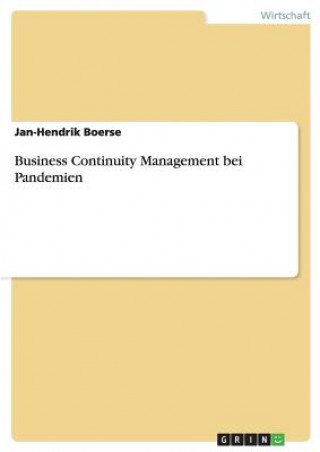 Könyv Business Continuity Management bei Pandemien Jan-Hendrik Boerse
