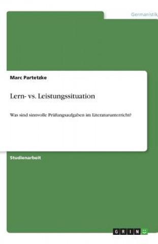 Kniha Lern- vs. Leistungssituation Marc Partetzke