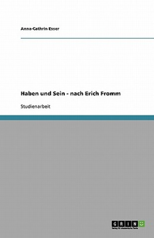 Carte Zur Thematik von "Haben und "Sein bei Erich Fromm Anna-Cathrin Esser