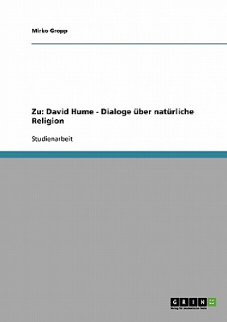 Kniha David Hume Dialoge uber naturliche Religion Mirko Gropp