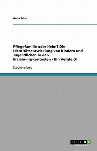 Kniha Pflegefamilie Oder Heim? Die Identit tsentwicklung Von Kindern Und Jugendlichen in Den Erziehungskontexten - Ein Vergleich Anna Eckert