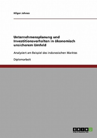 Książka Unternehmensplanung und Investitionsverhalten in ökonomisch unsicherem Umfeld Hilger Jahnes