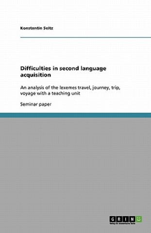 Kniha Difficulties in second language acquisition Konstantin Seitz