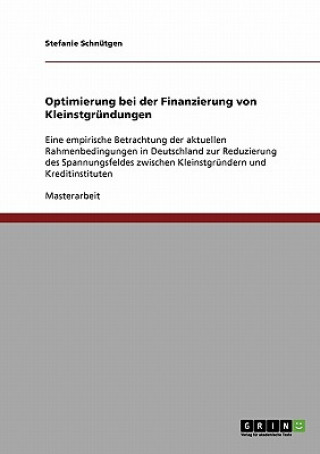 Książka Optimierung bei der Finanzierung von Kleinstgrundungen Stefanie Schnütgen