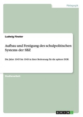 Carte Aufbau und Festigung des schulpolitischen Systems der SBZ Ludwig Finster