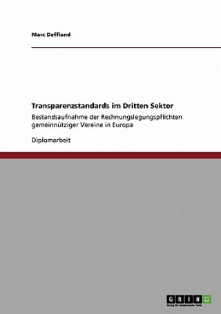 Buch Transparenzstandards im Dritten Sektor Marc Deffland