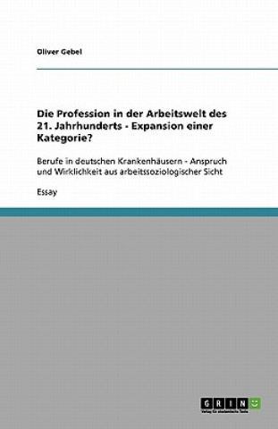 Könyv Die Profession in der Arbeitswelt des 21. Jahrhunderts - Expansion einer Kategorie? Oliver Gebel