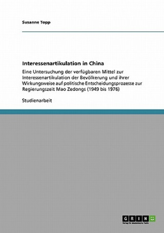 Βιβλίο Interessenartikulation in China Susanne Topp