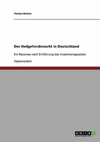 Könyv Hedgefondsmarkt in Deutschland Florian Becker