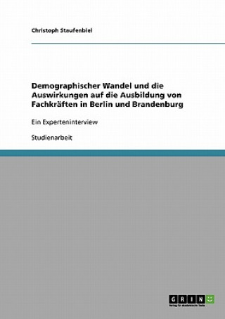 Kniha Demographischer Wandel und die Auswirkungen auf die Ausbildung von Fachkraften in Berlin und Brandenburg Christoph Staufenbiel