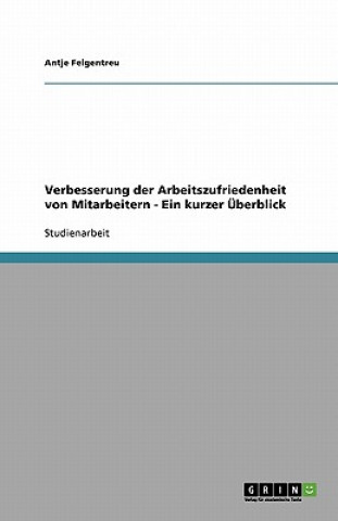 Carte Verbesserung der Arbeitszufriedenheit von Mitarbeitern - Ein kurzer UEberblick Antje Felgentreu