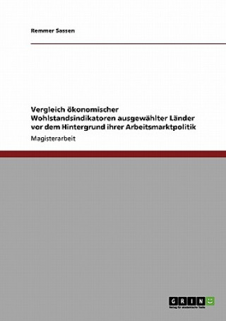 Könyv Vergleich oekonomischer Wohlstandsindikatoren ausgewahlter Lander vor dem Hintergrund ihrer Arbeitsmarktpolitik Remmer Sassen