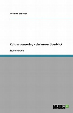 Kniha Kultursponsoring - Ein Kurzer Uberblick Friedrich Bielfeldt