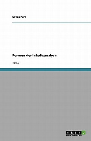 Kniha Formen Der Inhaltsanalyse Saskia Pohl