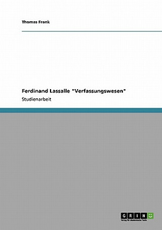 Buch Ferdinand Lassalle Verfassungswesen Thomas Frank