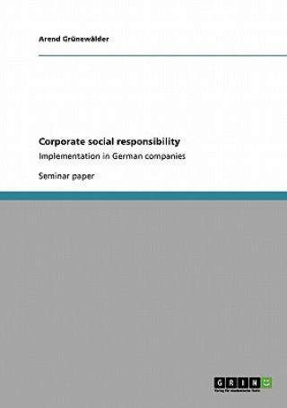 Könyv Corporate social responsibility Arend Grünewälder