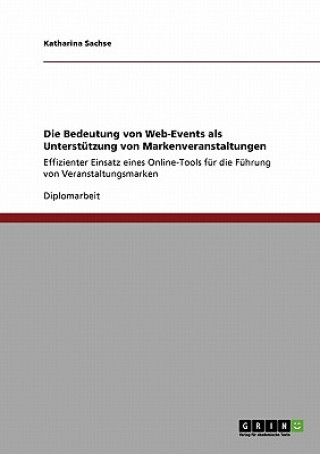 Könyv Bedeutung von Web-Events als Unterstutzung von Markenveranstaltungen Katharina Sachse