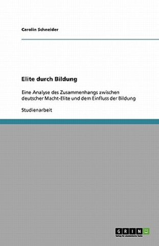 Buch Elite durch Bildung Carolin Schneider