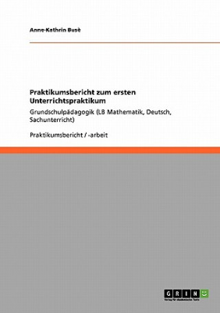 Knjiga Praktikumsbericht zum ersten Unterrichtspraktikum Anne-Kathrin Bus