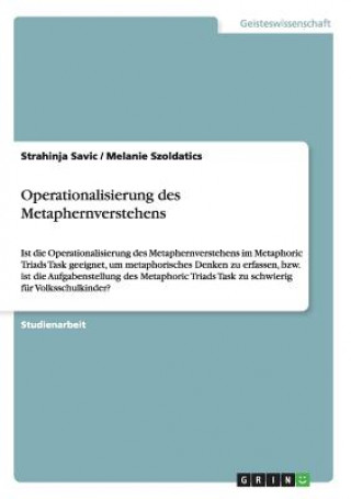 Kniha Operationalisierung des Metaphernverstehens Strahinja Savic