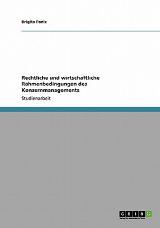 Buch Rechtliche und wirtschaftliche Rahmenbedingungen des Konzernmanagements Brigita Panic