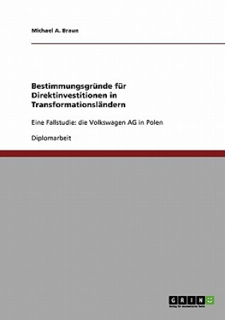 Kniha Bestimmungsgrunde fur Direktinvestitionen in Transformationslandern Michael A. Braun