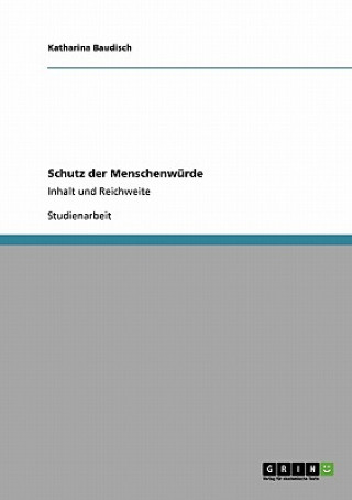 Knjiga Schutz der Menschenwurde Katharina Baudisch