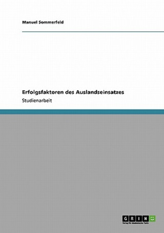 Książka Erfolgsfaktoren des Auslandseinsatzes Manuel Sommerfeld