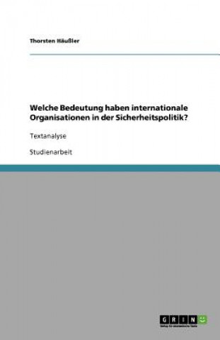 Buch Welche Bedeutung haben internationale Organisationen in der Sicherheitspolitik? Thorsten Häußler