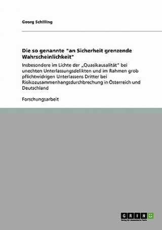 Książka so genannte an Sicherheit grenzende Wahrscheinlichkeit Georg Schilling