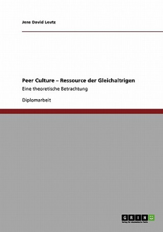 Книга Peer Culture - Ressource der Gleichaltrigen Jens David Leutz